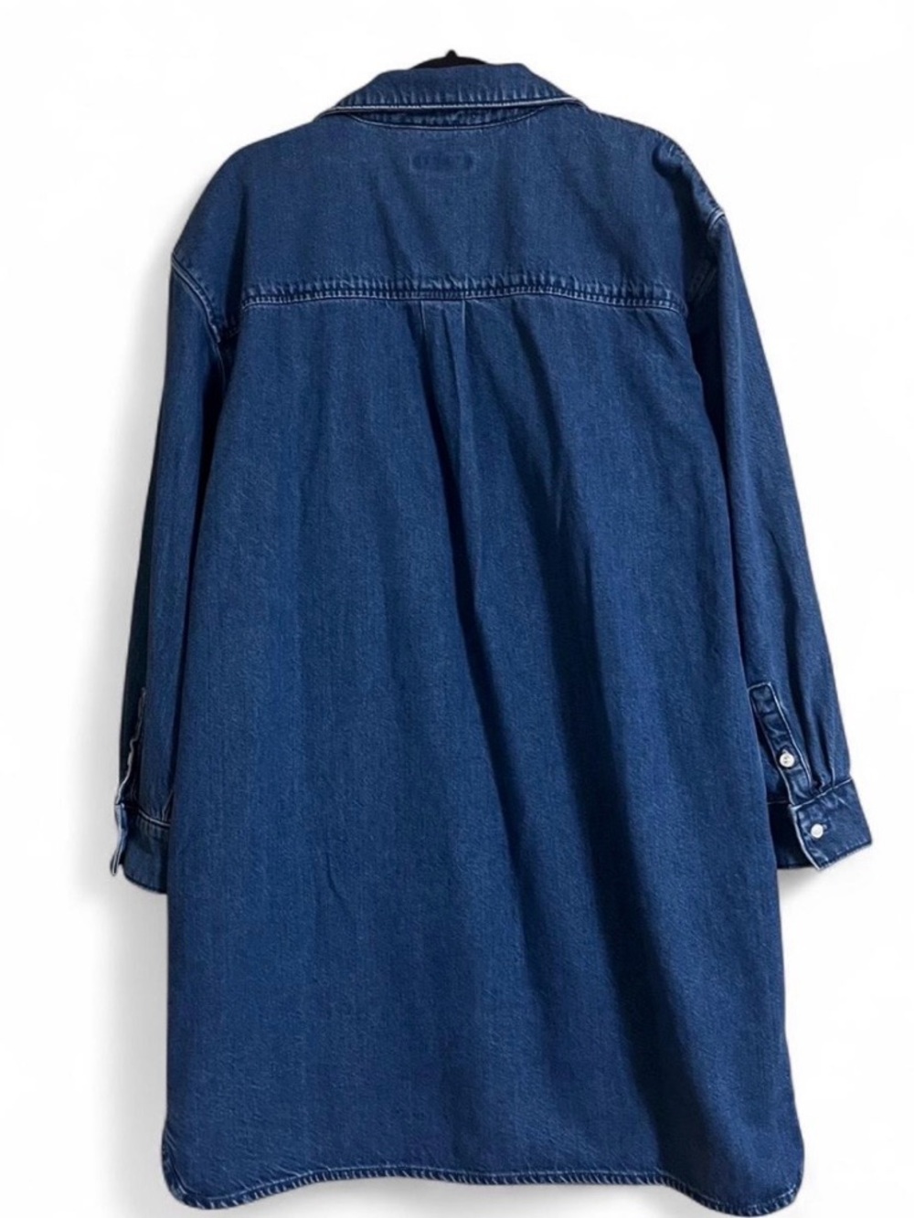 Ann Taylor Sz M Denim Shirt Dress/ Light Jacket Lyocell/Recycled Cotton Blend - Picture 3 of 8